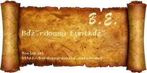 Bárdossy Euniké névjegykártya